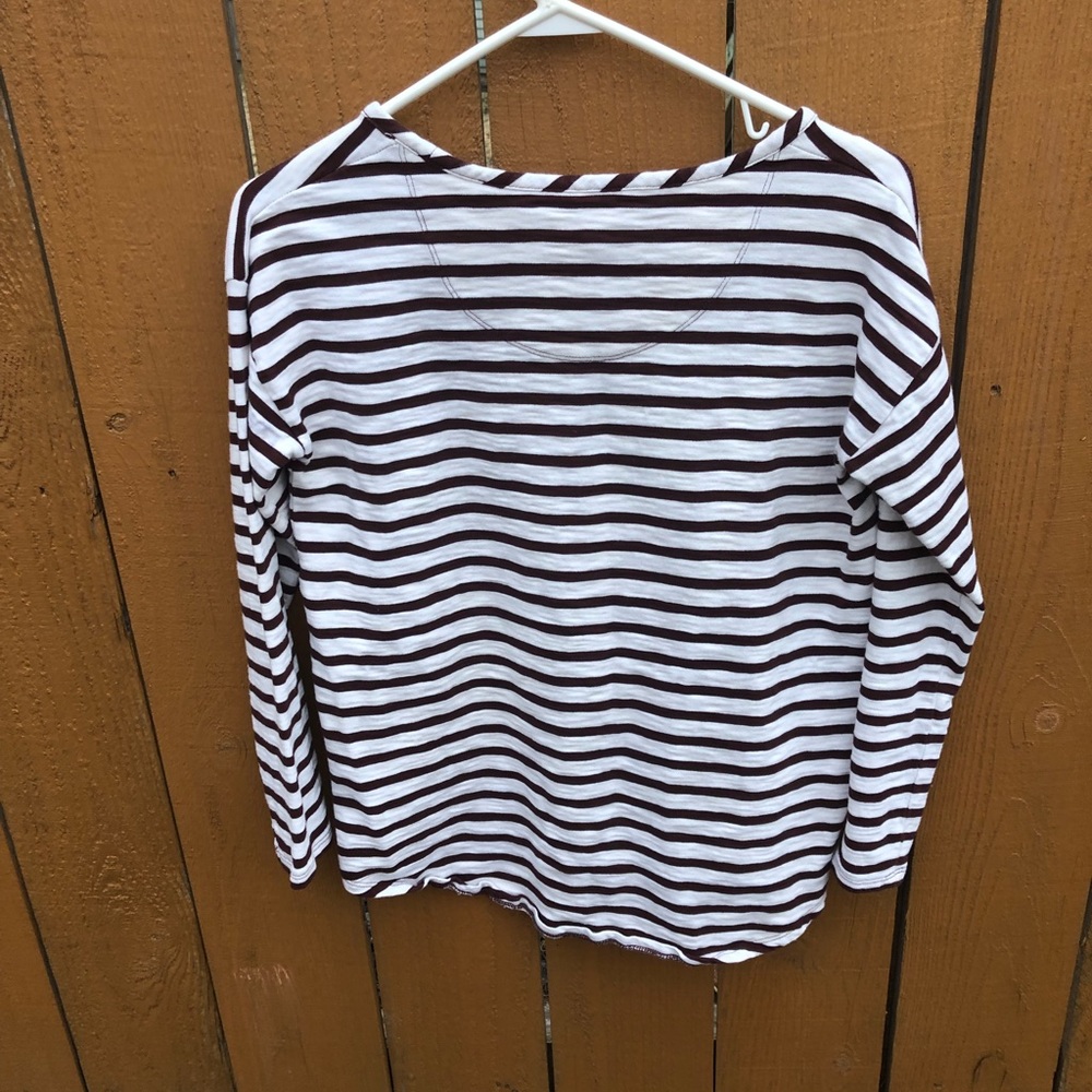 Madewell Long Sleeve White and Red Stripes - Picture 3 of 3